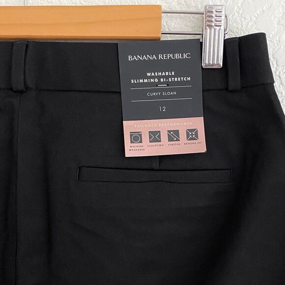 Banana Republic Curvy Sloan Slimming Bi-Stretch Pants Black Size 12 NWT - Picture 7 of 10